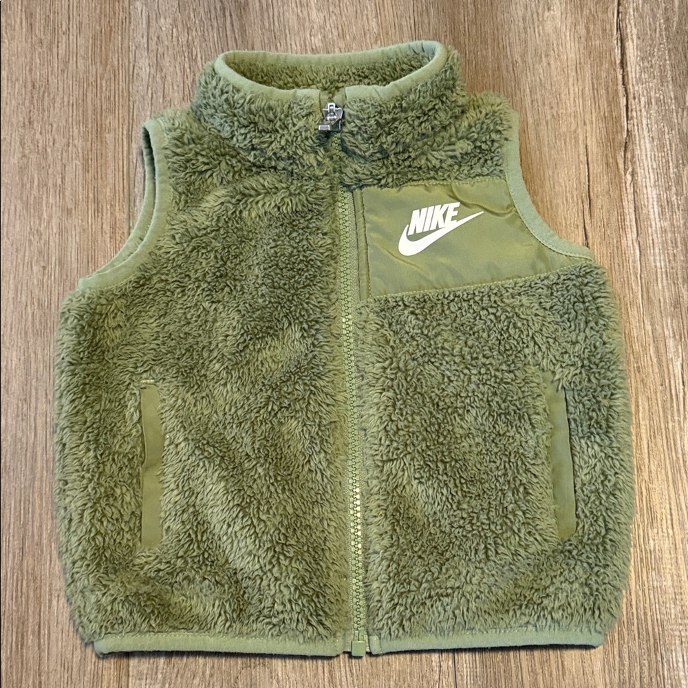 Nike Kids Olive Sherpa Fleece Vest